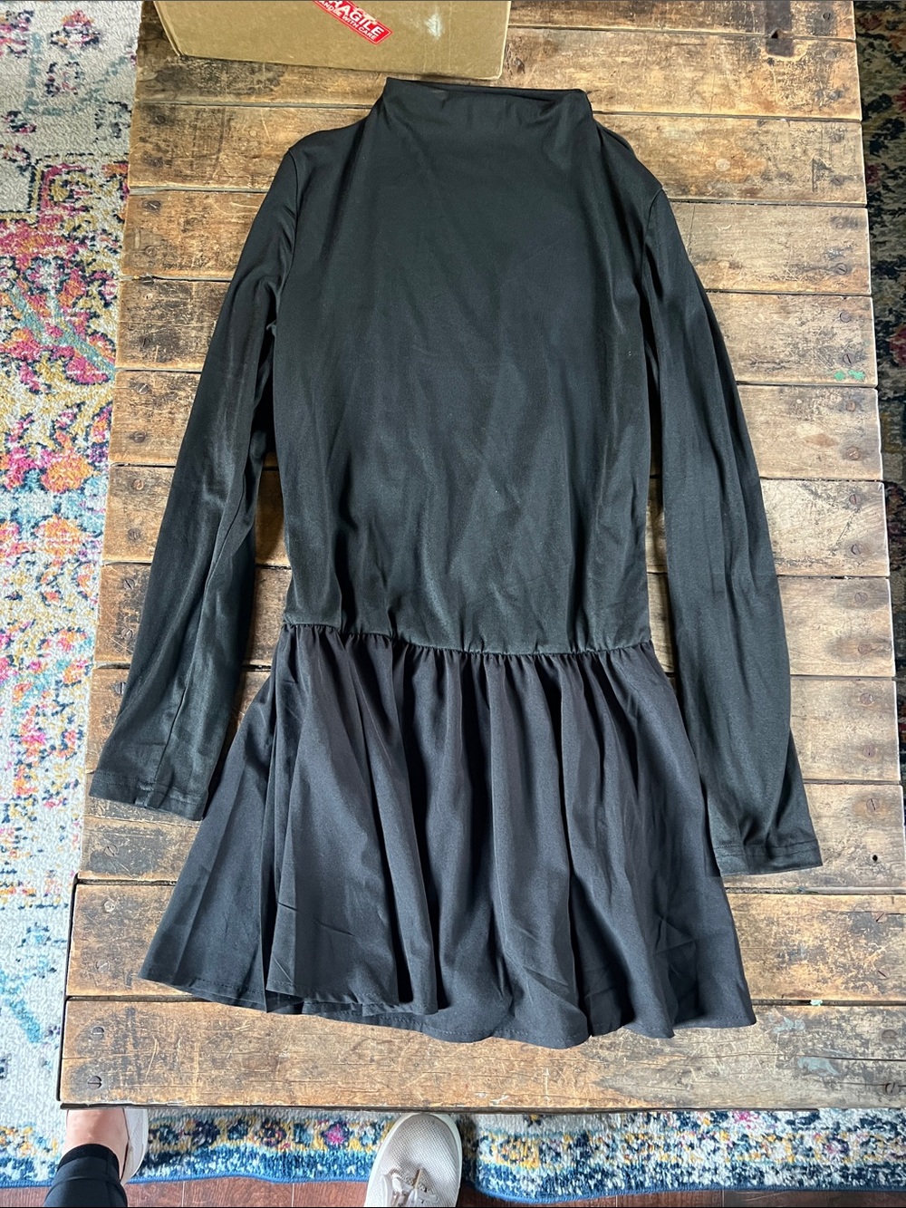 Black Long Sleeve Peplum Dress